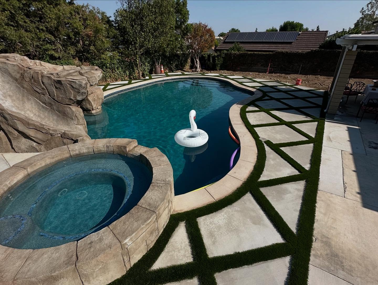 Concrete Pabers and Artificial Grass Strips for RV and Pool Deck, Artificial Grass Replacement, San Bernardino Turf Cleaning